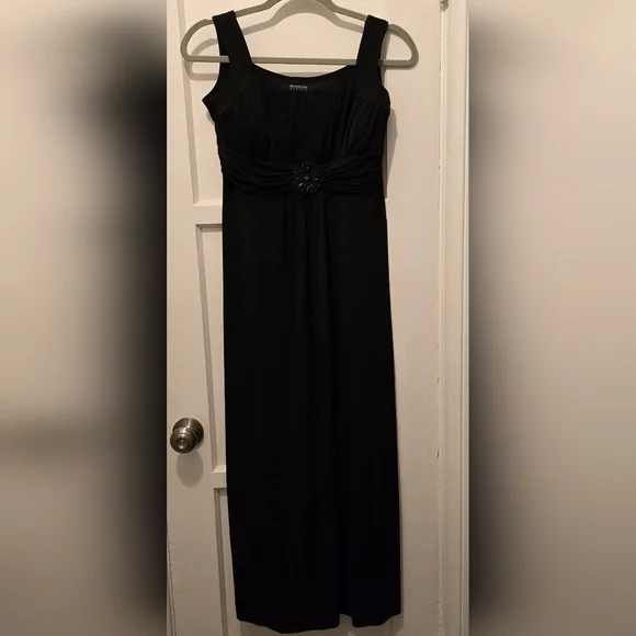 en focus studio maxi dress En Focus Studio Womens Navy Blue Tribal Print Surplice Neck Maxi Dress Size 8